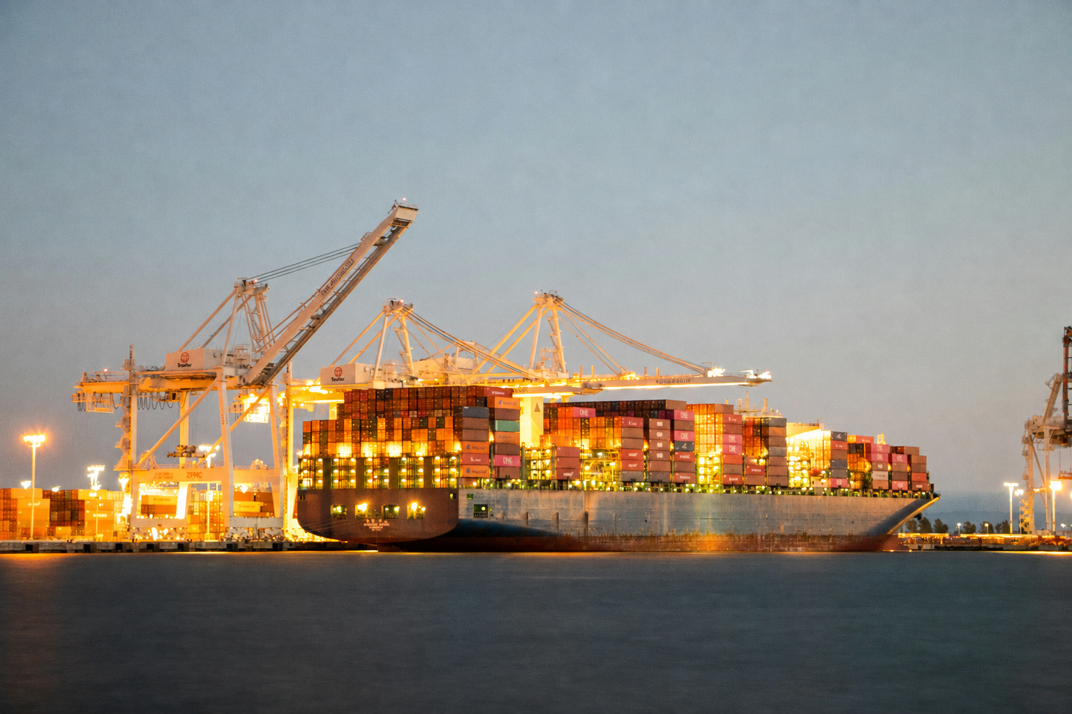 Container vessel at port — Unisphere Trading